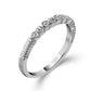 0.05 CT. T.W. Natural Diamond Five Stone Grooved Stackable Band in Solid 10K White Gold