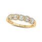0.33 CT. T.W. Natural Diamond Frame Trios Anniversary Ring in Solid 10K Yellow Gold