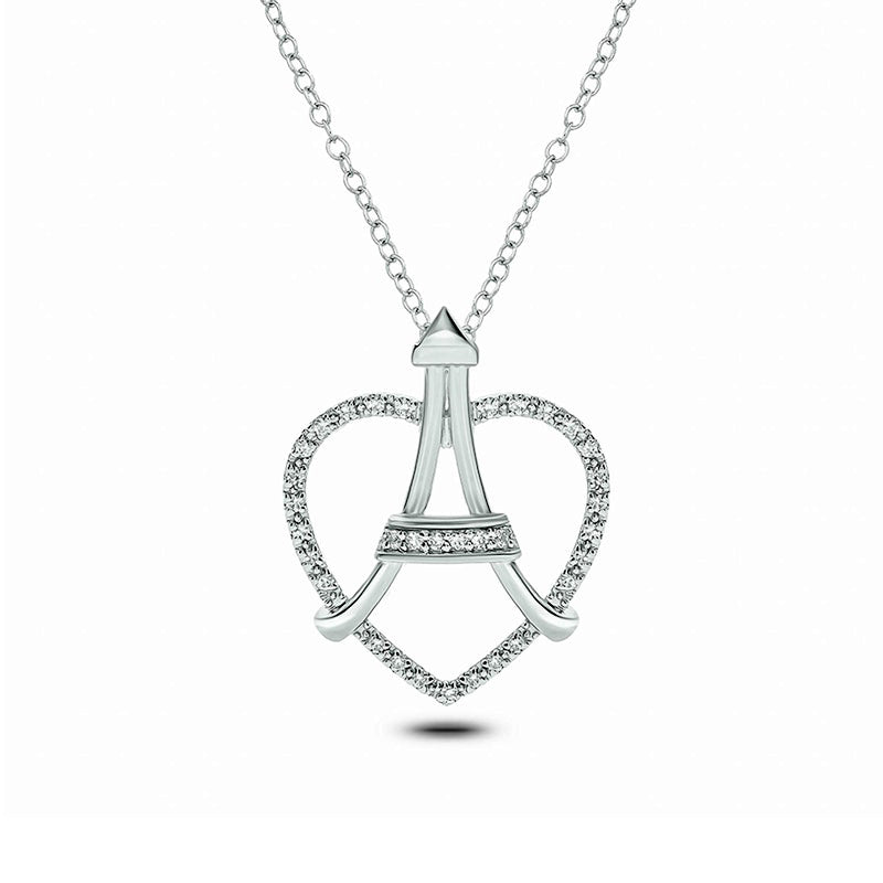 Eiffel tower diamond necklace hotsell