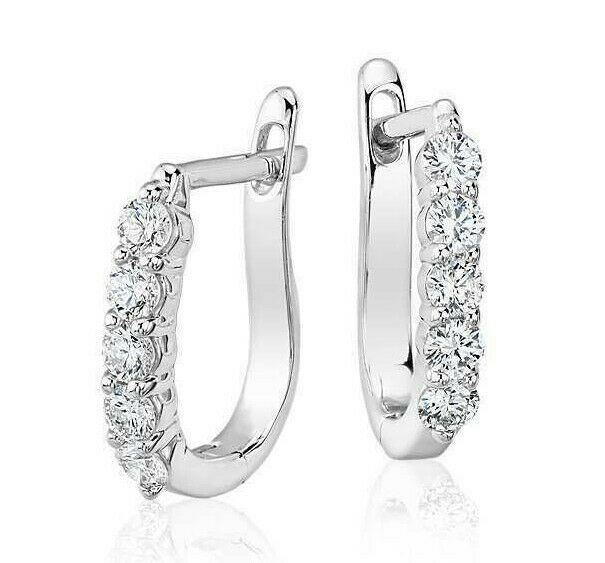 Real Diamond Hoop Earrings in Solid 14k Gold (3/4 ct.) Perfect Anniversary Gift