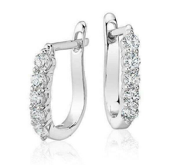 Real Diamond Hoop Earrings in Solid 14k Gold (3/4 ct.) Perfect Anniversary Gift