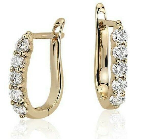 Real Diamond Hoop Earrings in Solid 14k Gold (3/4 ct.) Perfect Anniversary Gift