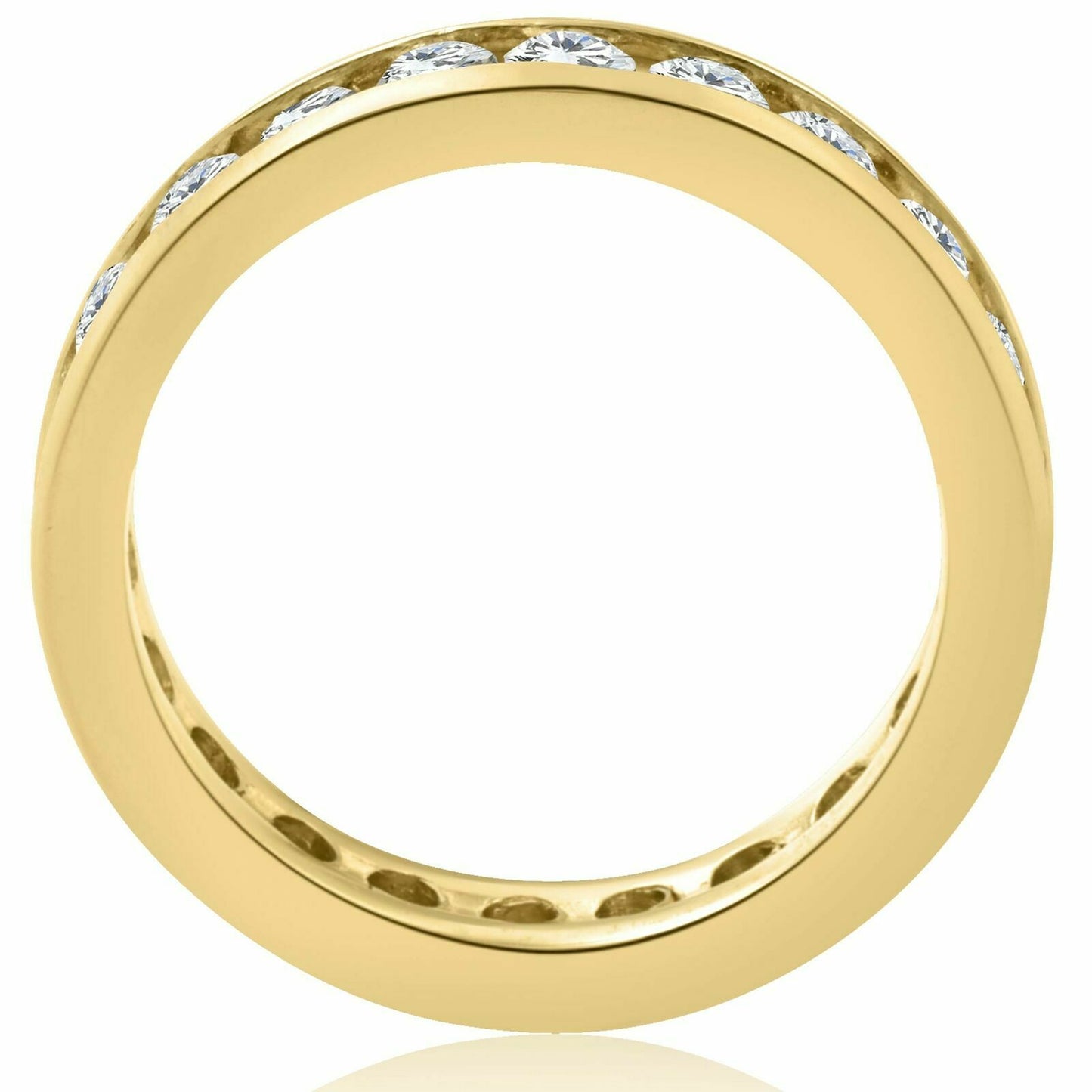 14K Yellow Gold 2 ct Channel Set Eternity Womens Anniversary Wedding Band Ring