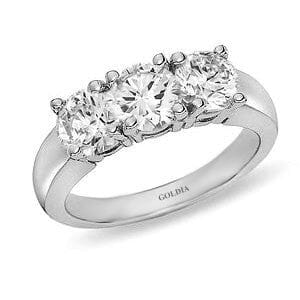2 ct. Round Cut Diamond White Gold Three-stone Engagement Ring engagement rings Goldia 