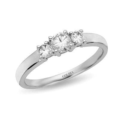 1/2 ct. Round Cut Diamond Platinum Three-stone Engagement Ring engagement rings Goldia 