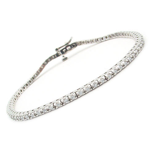 1 ct. tw. Classic Four-Prong Diamond Tennis Bracelet in 14K White Gold