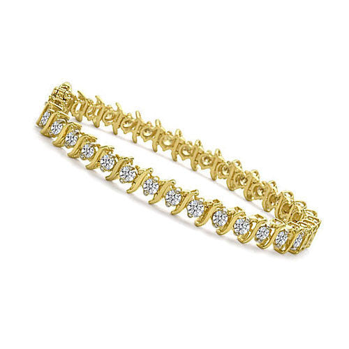 6 ct. tw. Yellow Gold Four-Prong Diamond Tennis Bracelet