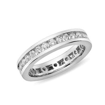 1 ct. tw. Channel Set Diamond Eternity Band Ring 14K White Gold