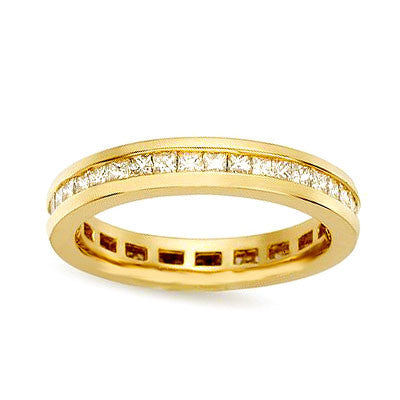 1 ct. tw. Channel Set Princess Diamond Eternity Band Ring 14K Yellow Gold