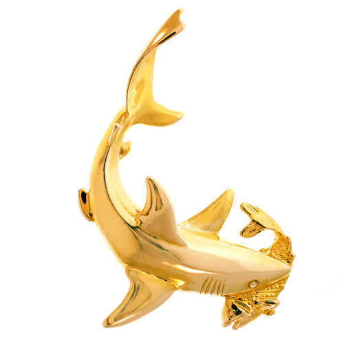 Shark pendant deals gold