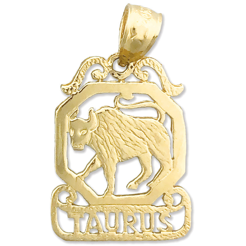 Jewelry America High Polish 14K Yellow Gold Bull Pendant Taurus Zodiac Sign Charm : JewelryAmerica