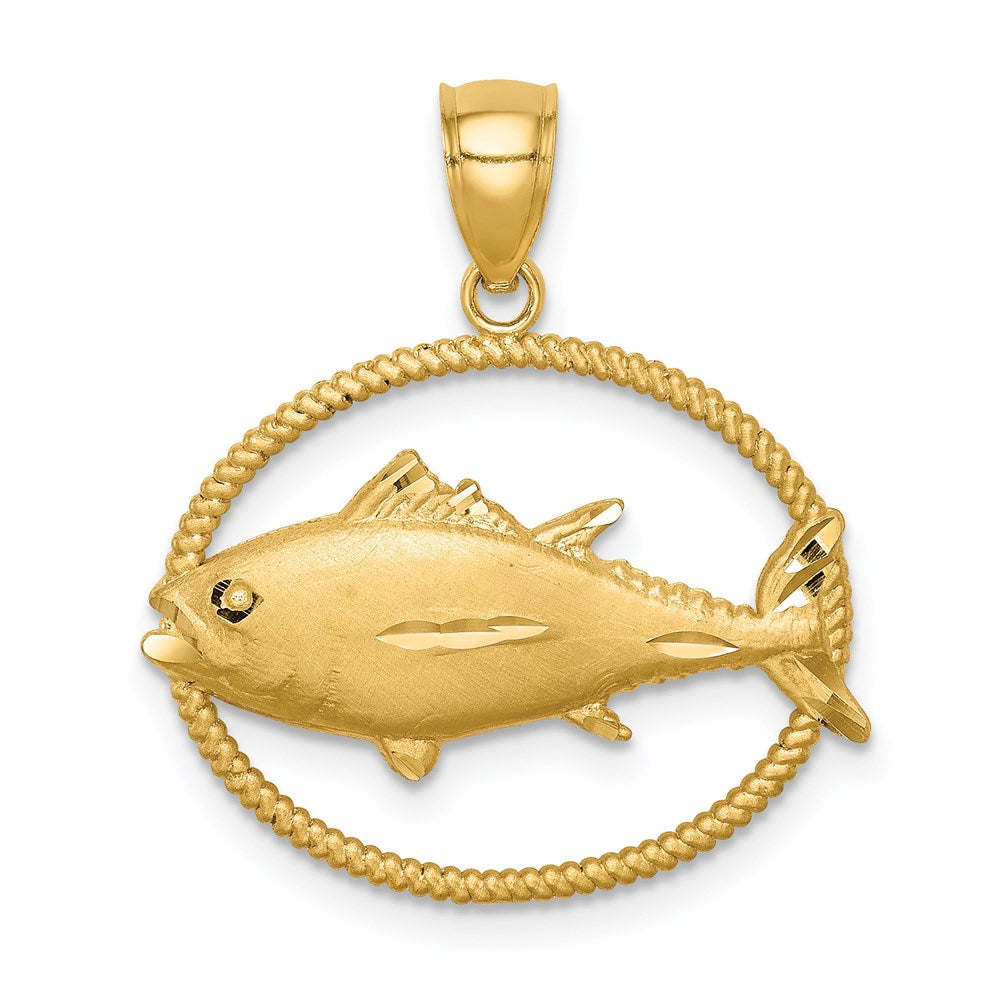 14k Yellow Gold Framed D/C Tuna fish Pendant –
