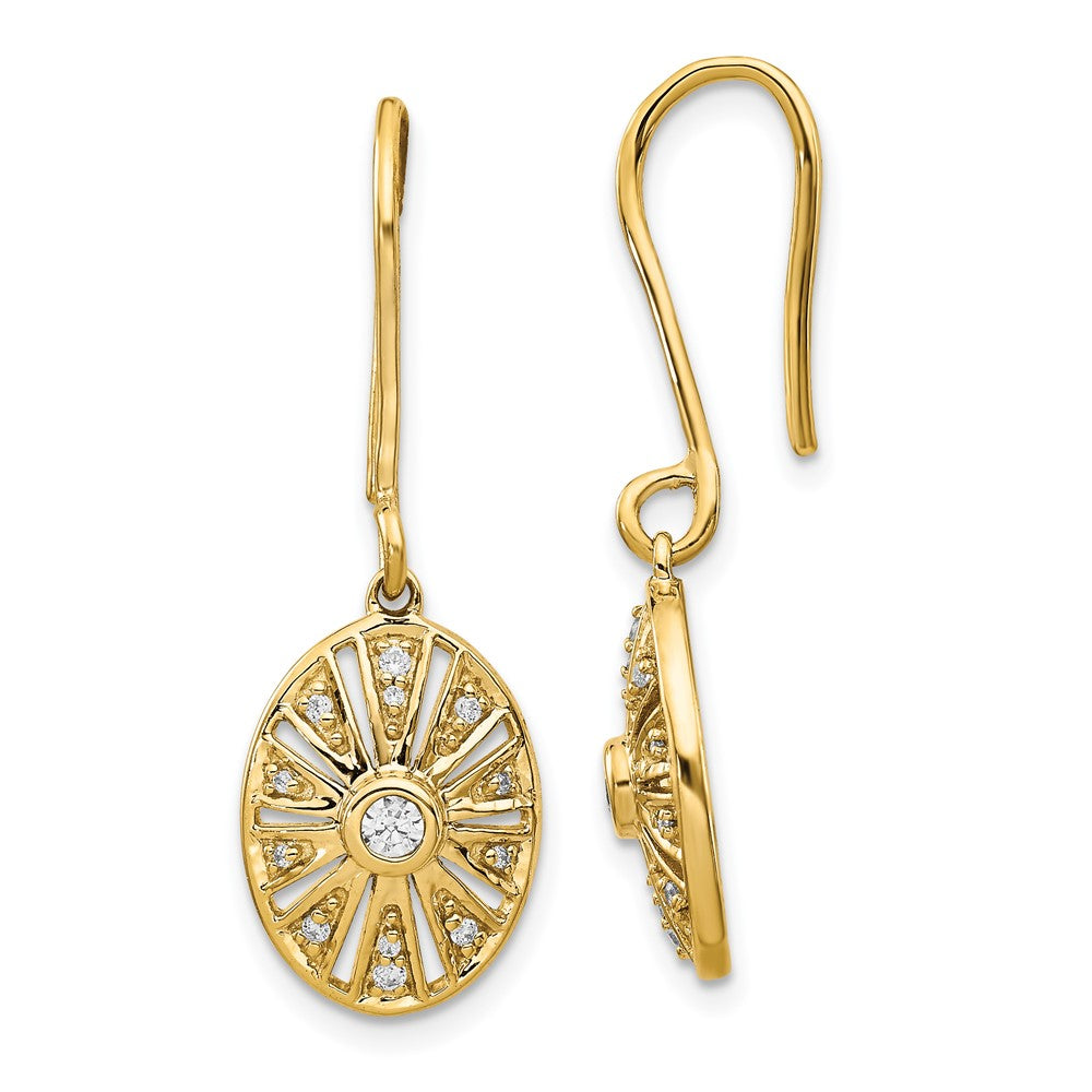 14k Yellow Gold Real Diamond Vintage Earrings EM3948-020-YA