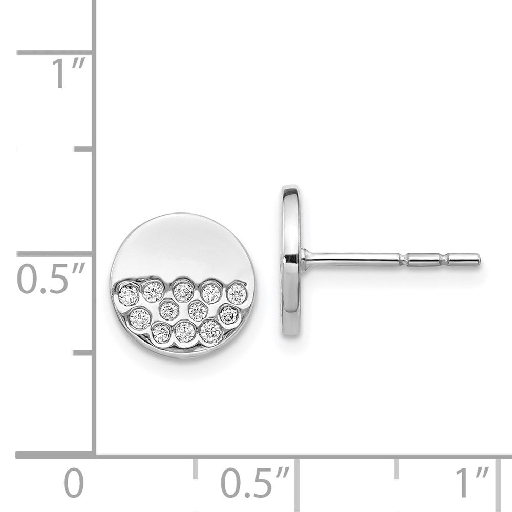 14k White Gold Real Diamond Fancy Circle Earrings EM4007-020-WA