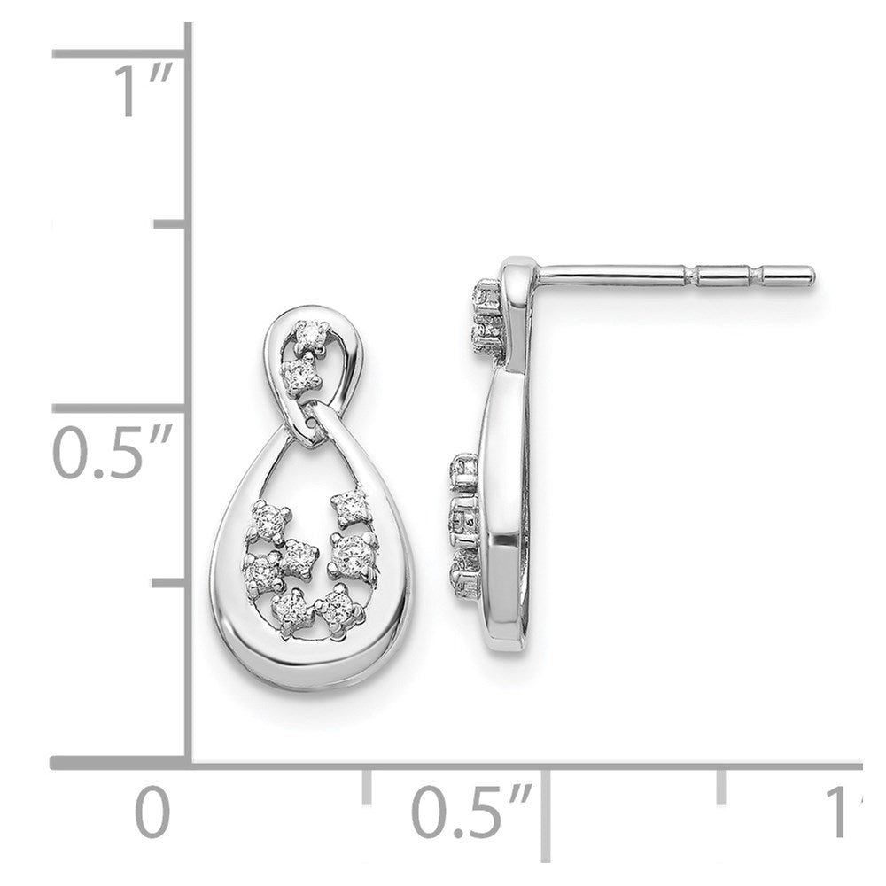 14k White Gold Real Diamond Post Earrings EM4384-012-WA