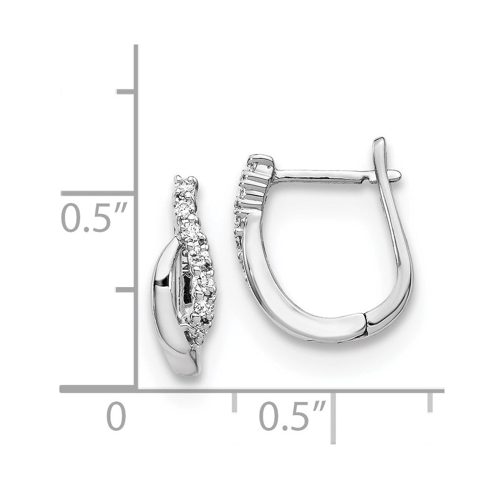 14k White Gold Real Diamond Hinged Earrings EM5414-013-WA