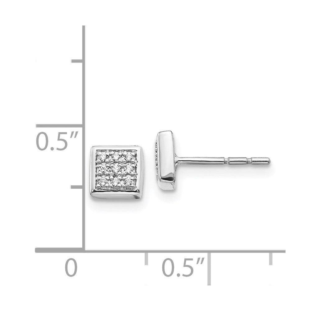 14k White Gold Real Diamond Post Earrings EM5471-010-WA