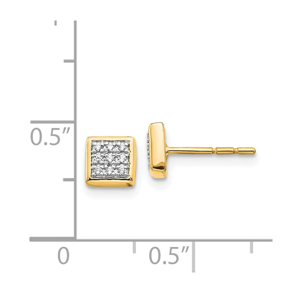 14k Yellow Gold Real Diamond Post Earrings EM5471-010-YA