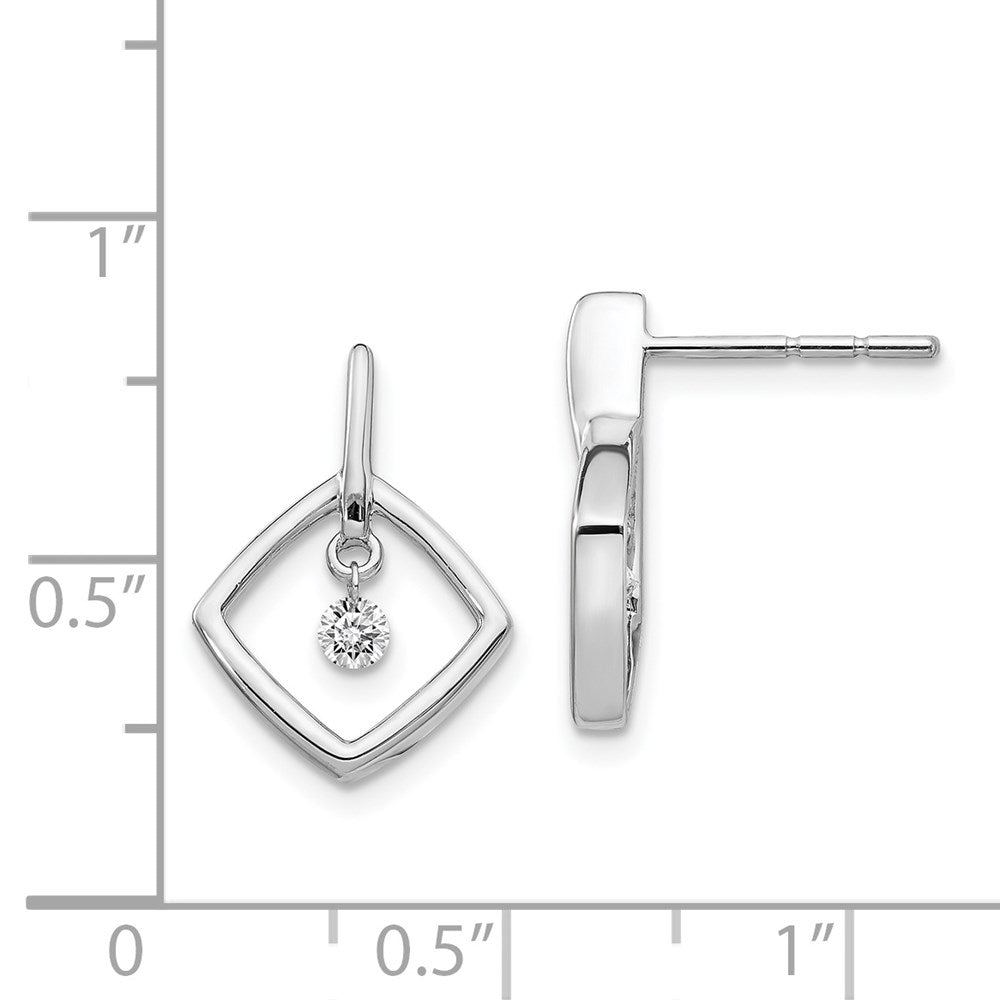 14k White Gold Real Diamond Post Earrings EM5574-013-WA