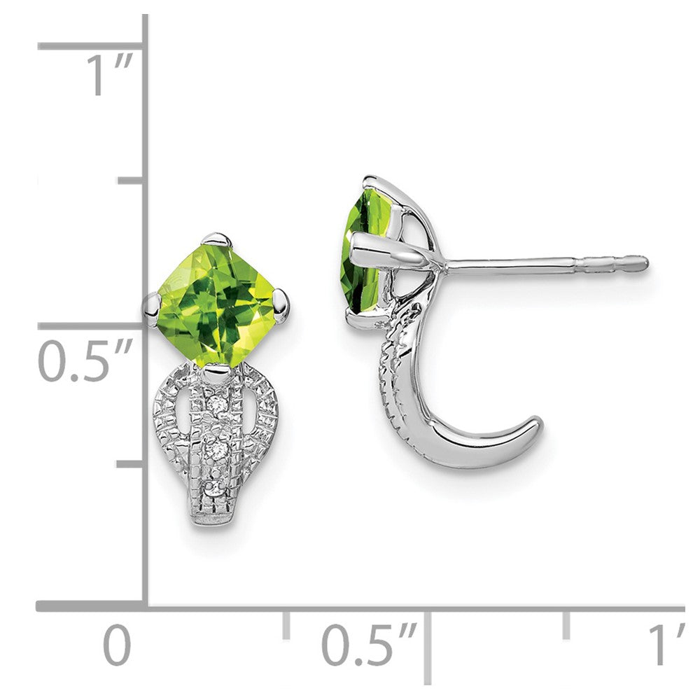 14k White Gold Peridot and Real Diamond Earrings EM7086-PE-003-WA