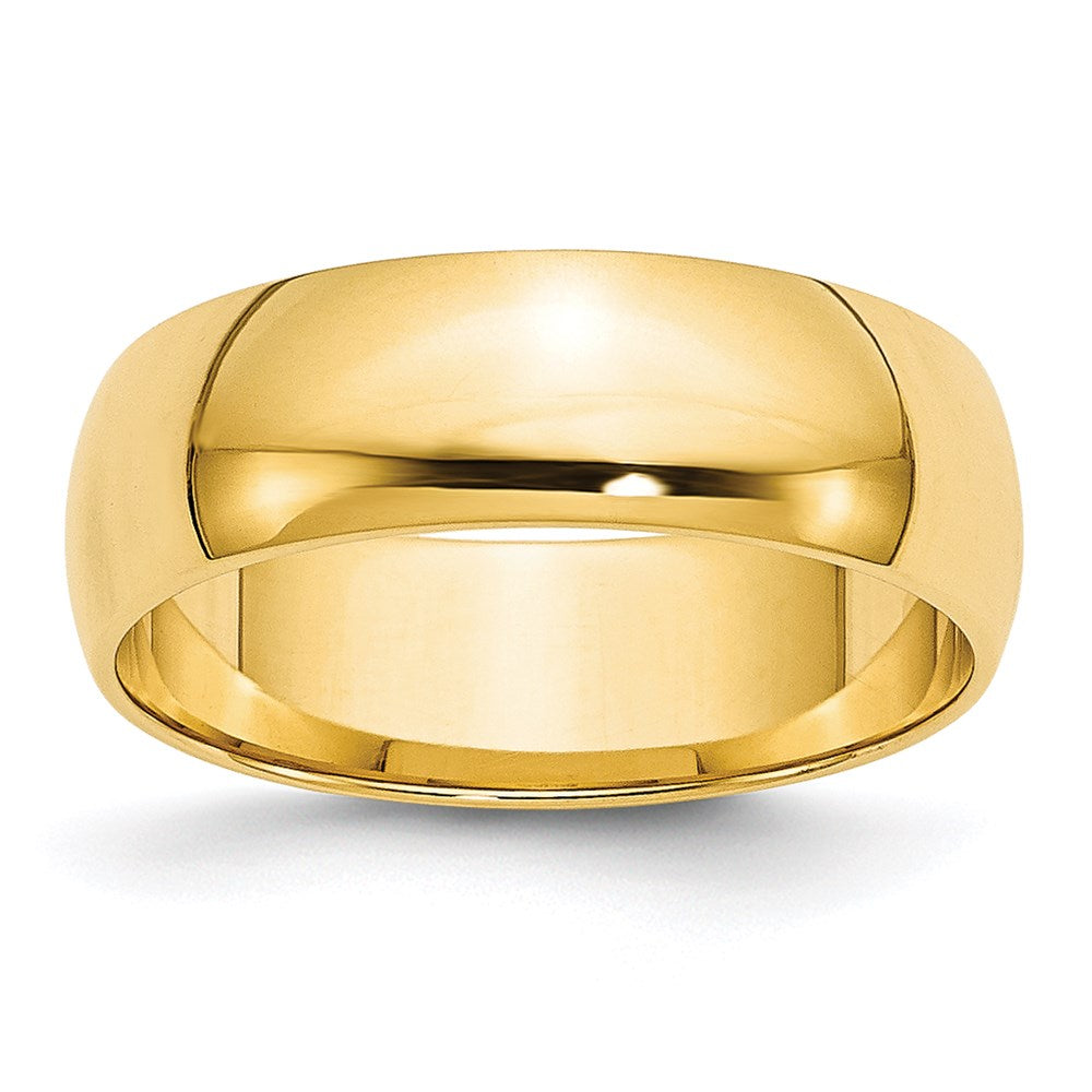 Solid 14K Yellow Gold 6mm Light Weight Half Round Men's/Women's Wedding Band Ring Size 10