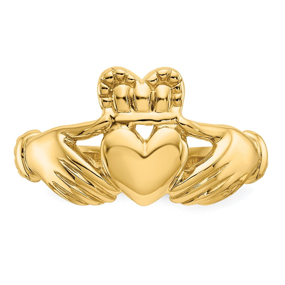 14K Yellow Gold Men's Claddagh Ring