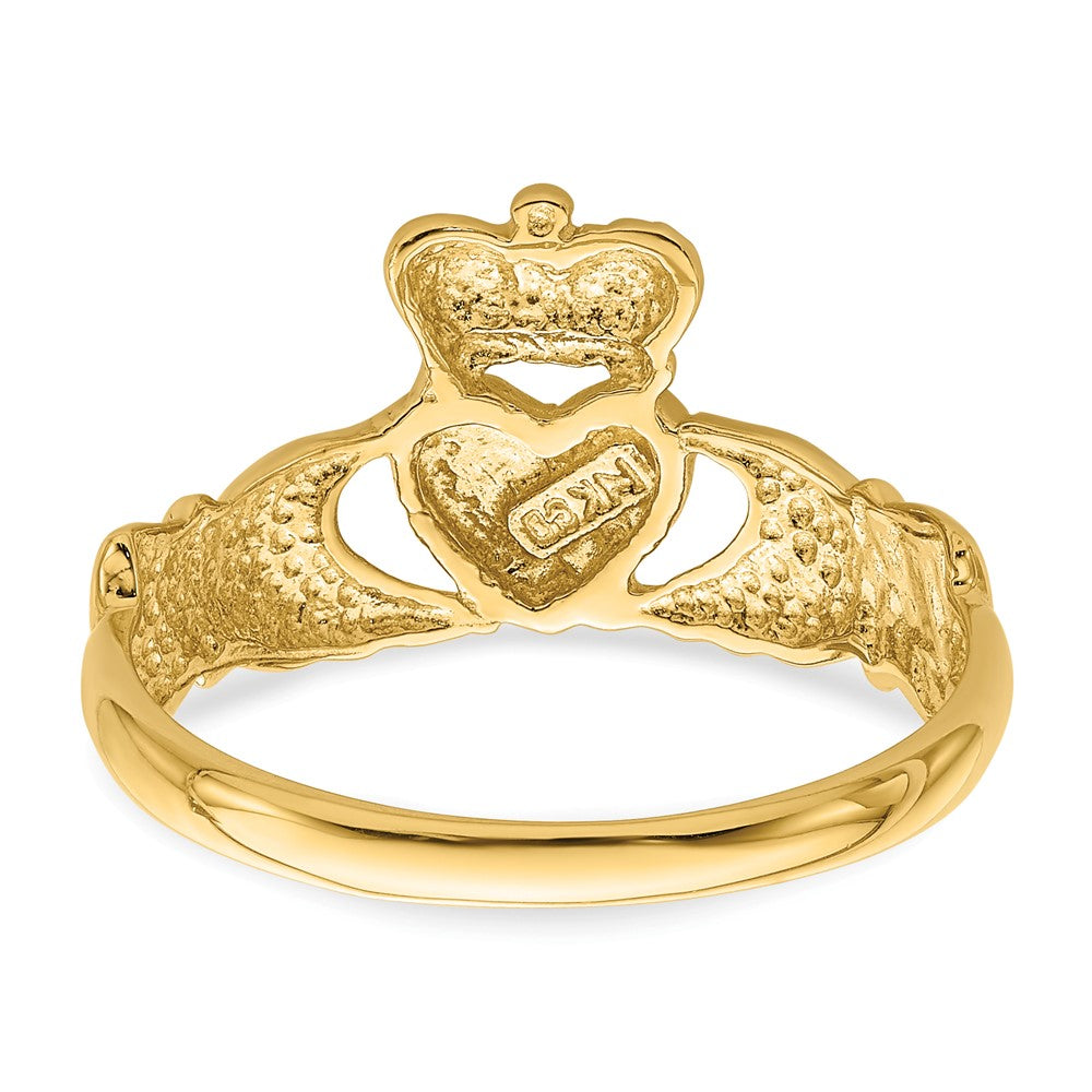 14K Yellow Gold Polished Claddagh Ring