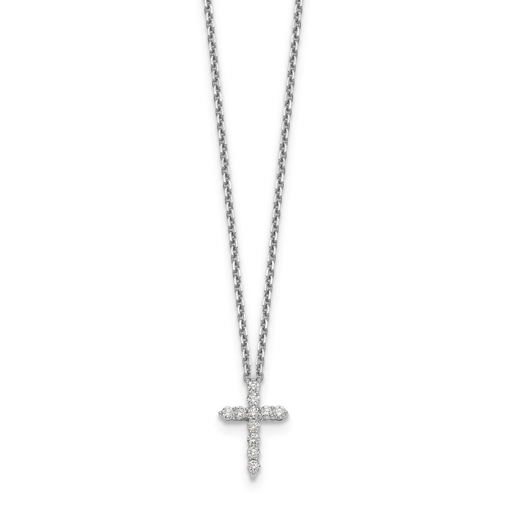 14k white goldtrue origin lab grown real diamond vs si d e f cross pendant necklace pm1000 025 wld