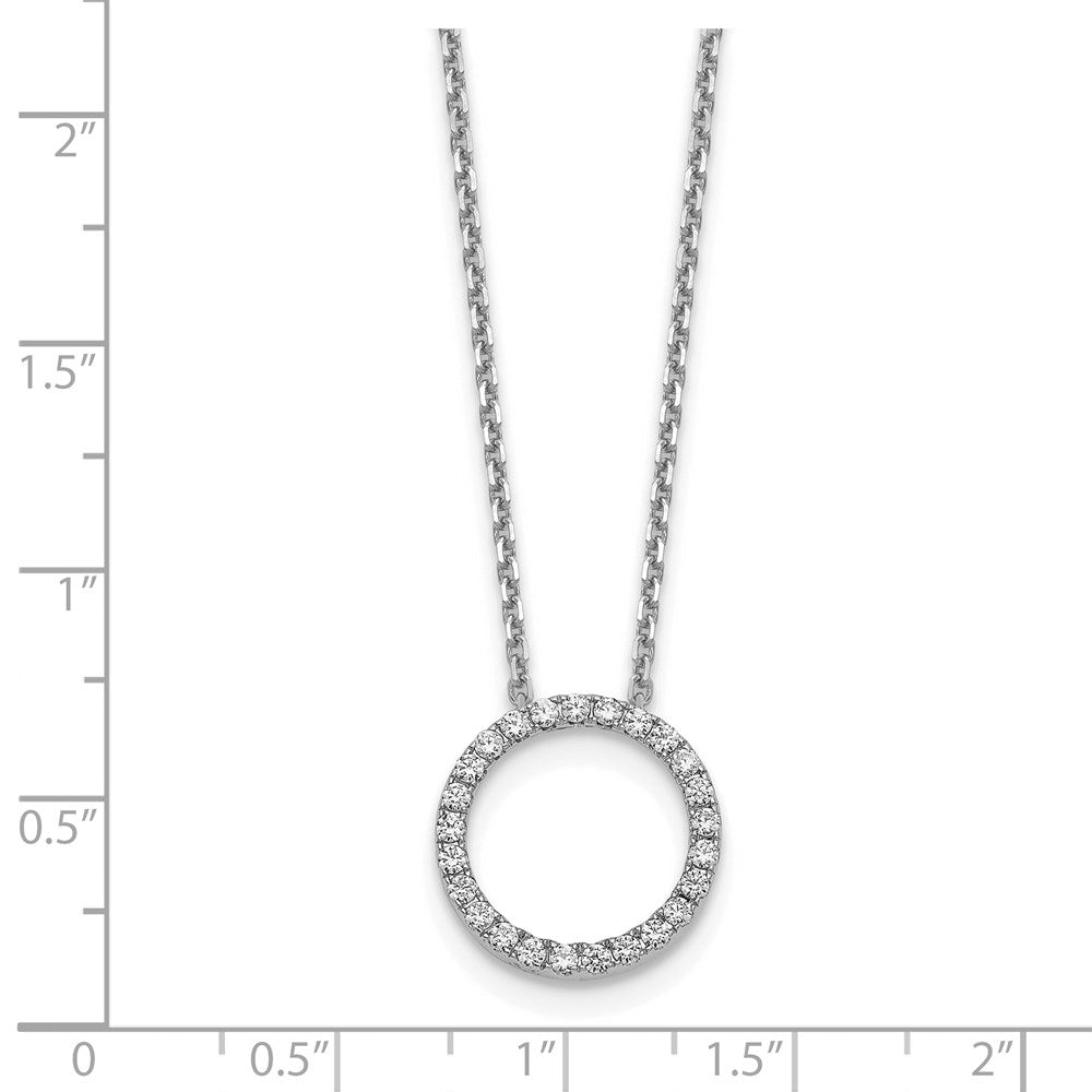 14k white gold real diamond circle 18 inch necklace pm1002 050 wa