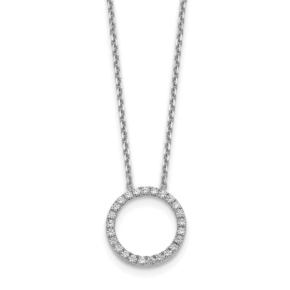 14k white gold real diamond circle 18 inch necklace pm1002 050 wa