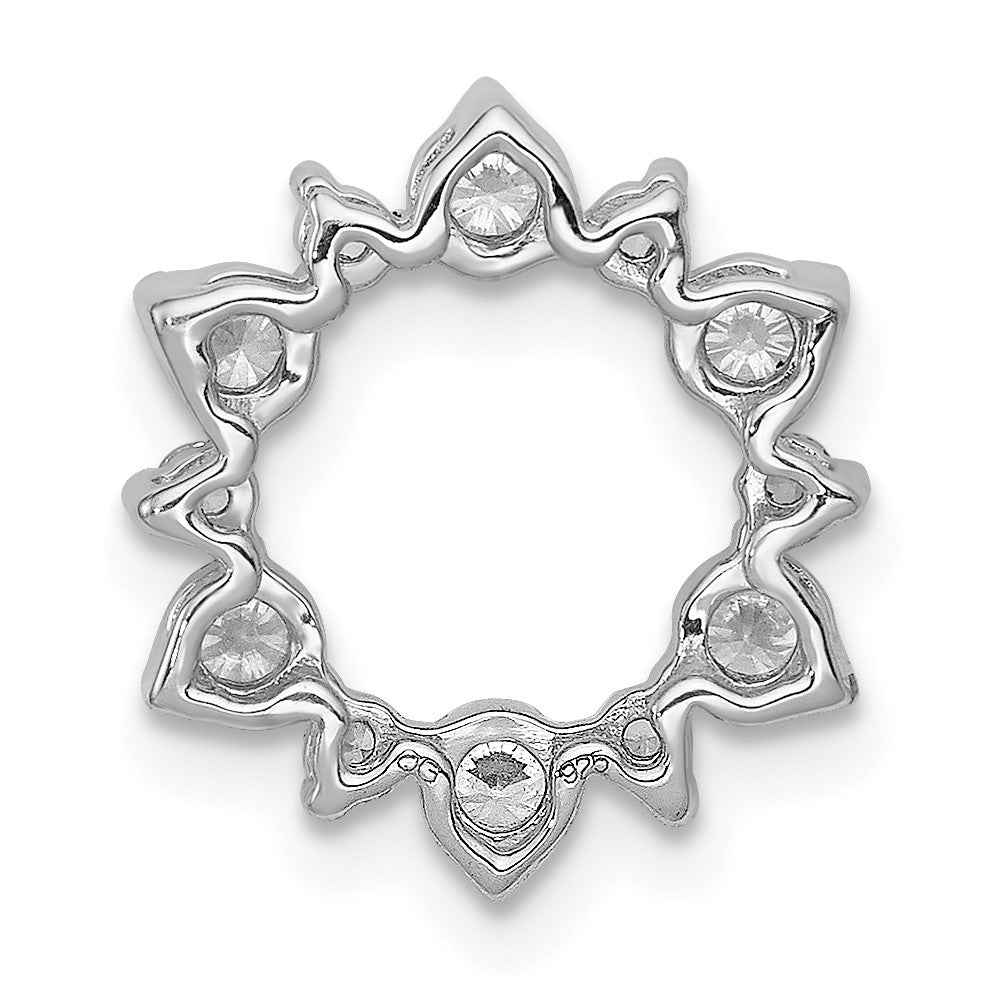 14k white gold real diamond fancy circle chain slide pm3704 062 wa