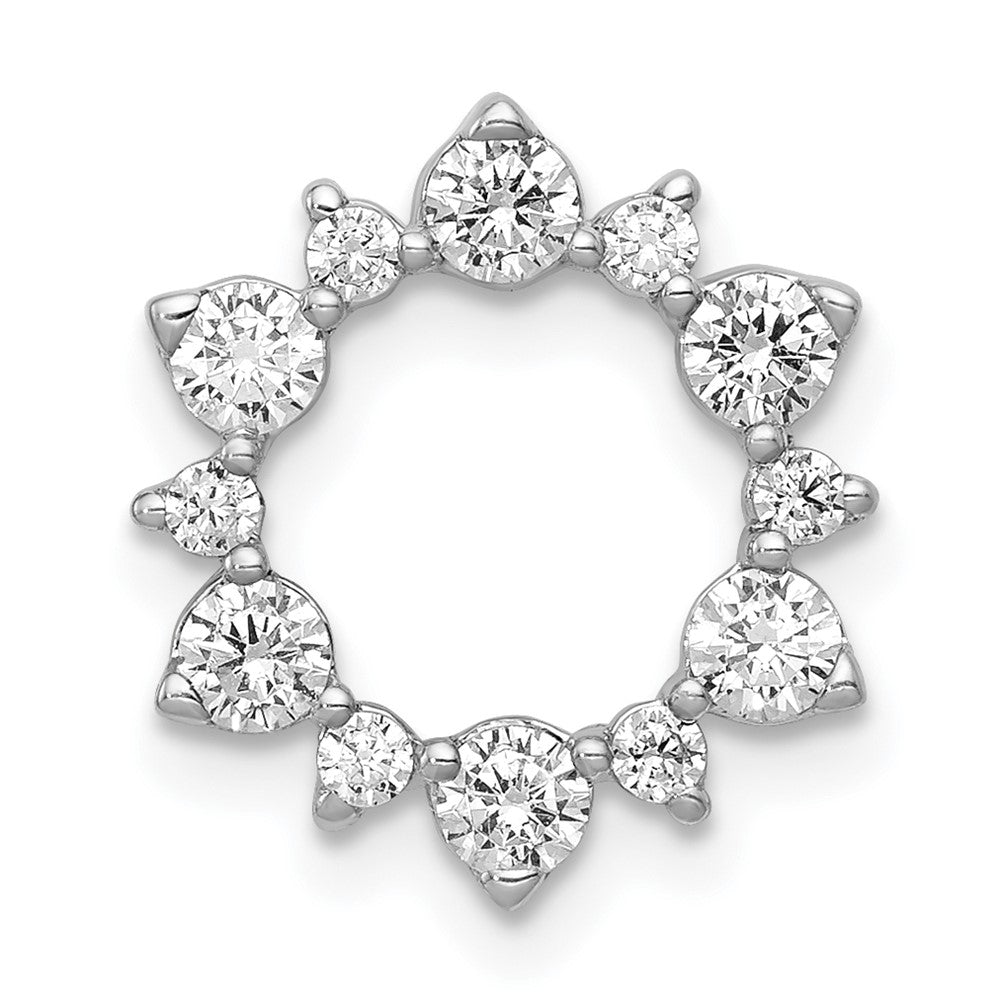 14k white gold real diamond fancy circle chain slide pm3704 062 wa