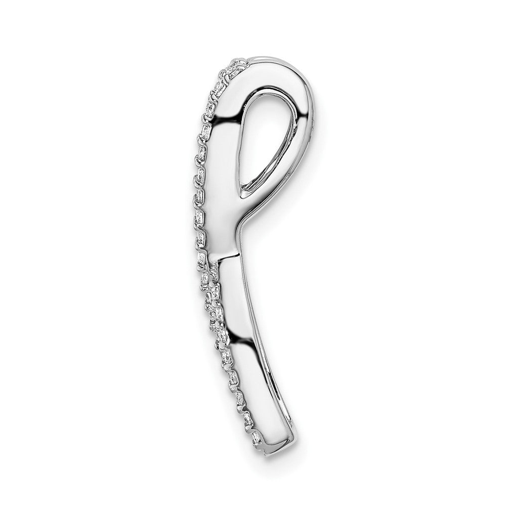 14k white gold twist real diamond and emerald fancy chain slide pm3847 em 030 wa
