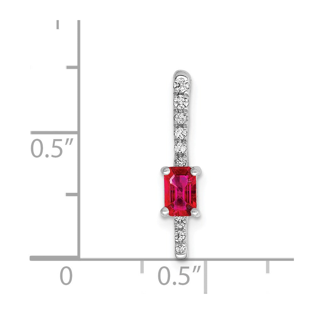 14k white gold real diamond and 24 ruby fancy chain slide pm3874 ru 008 wa