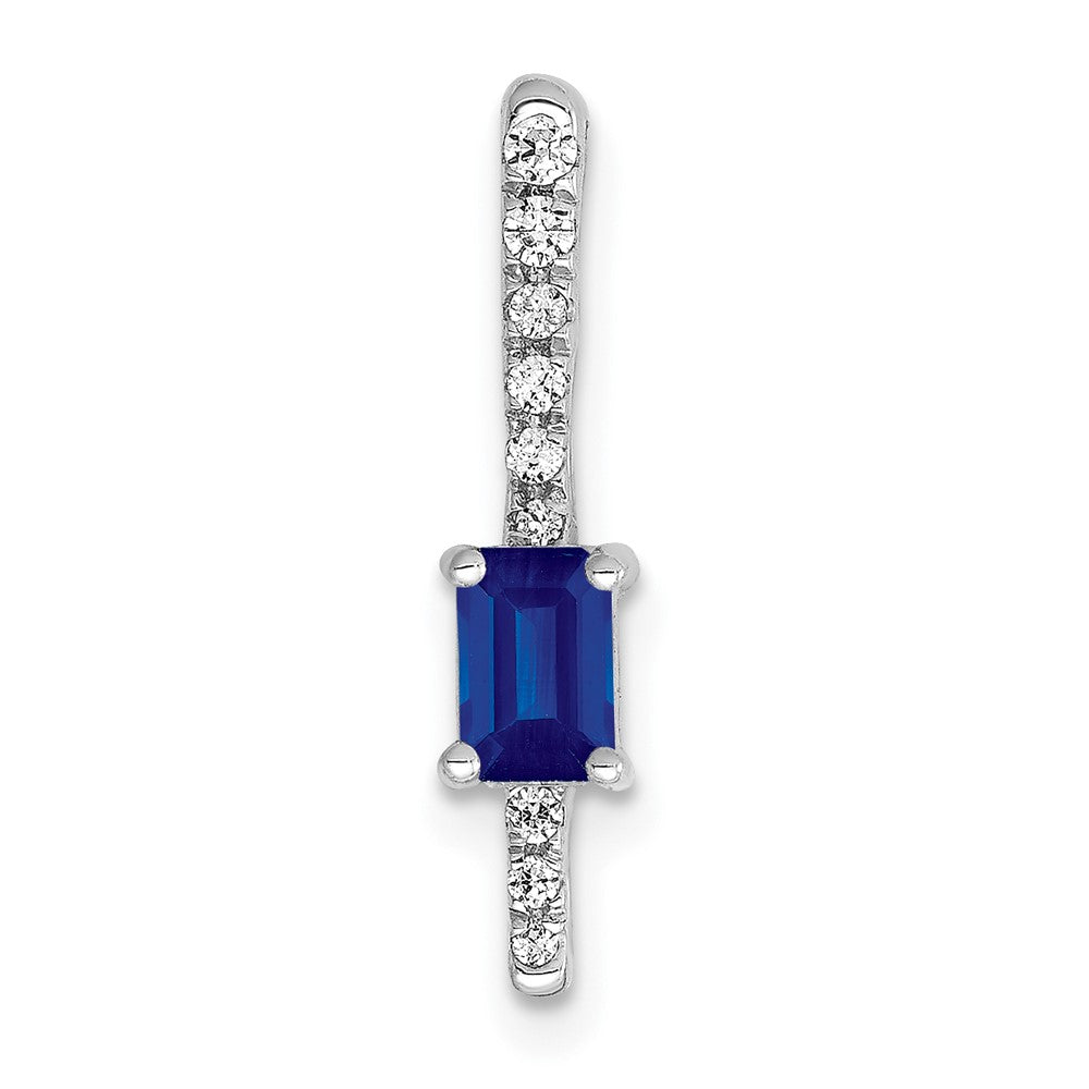 14k white gold real diamond and 24 sapphire fancy chain slide pm3874 sa 008 wa