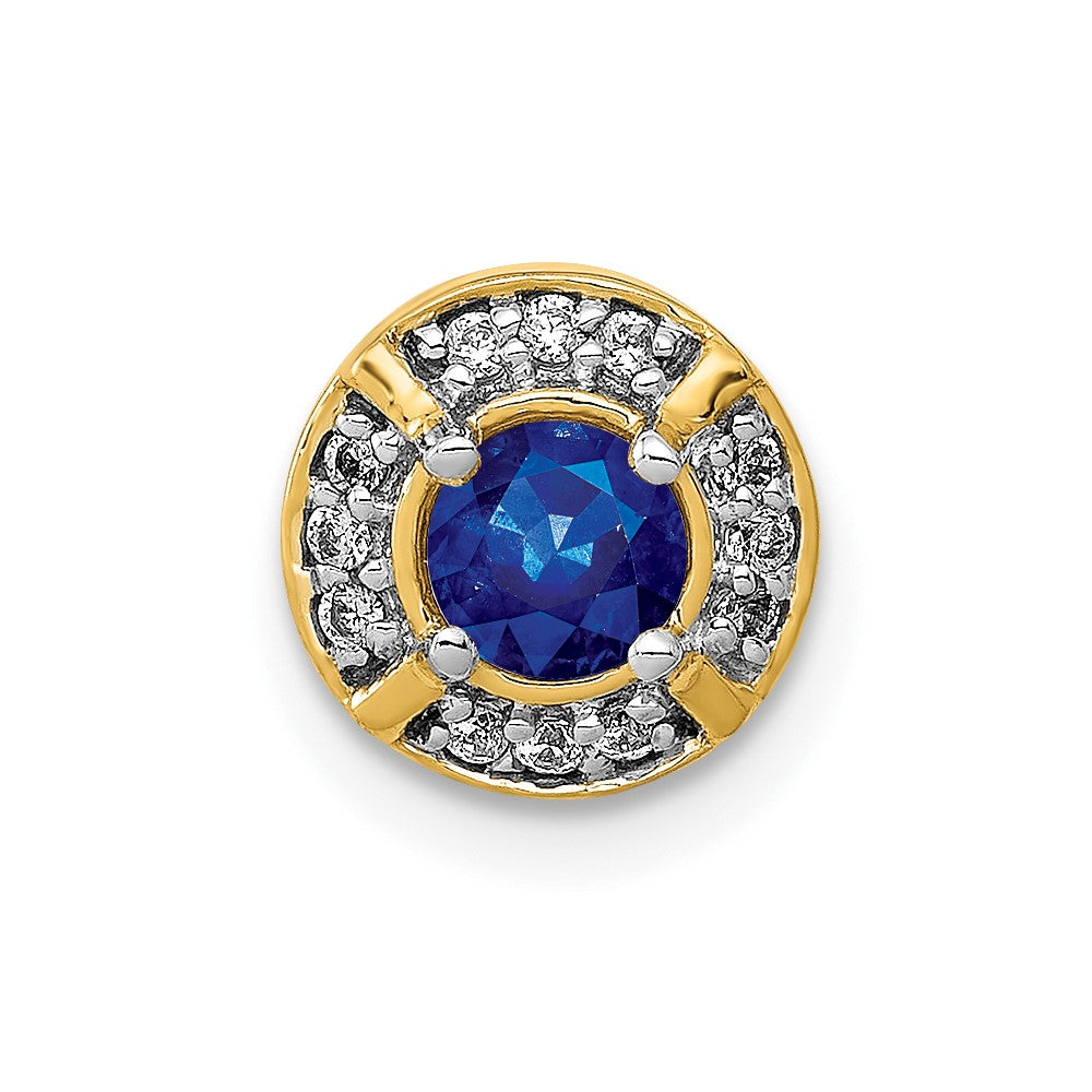14k yellow gold 1 15ct real diamond and 25 sapphire fancy chain slide pm3922 sa 007 ya