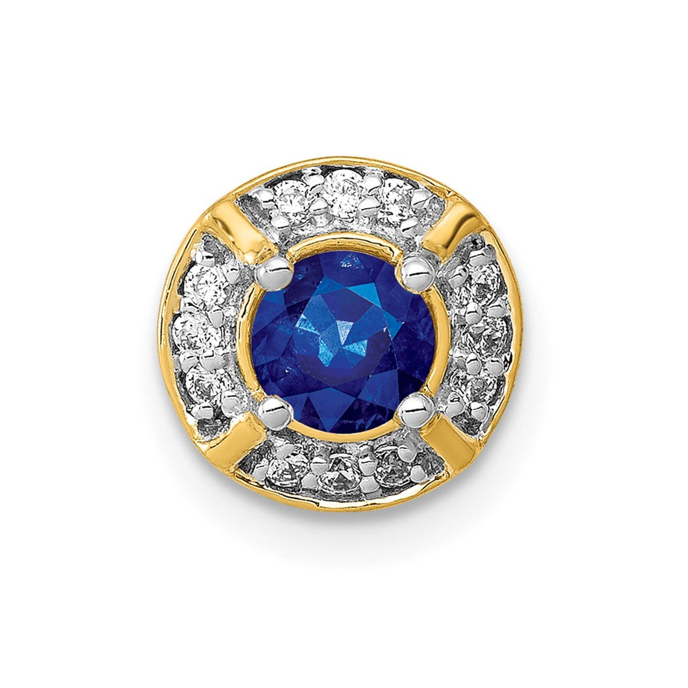 14k yellow gold 1 10ct real diamond and 33 sapphire fancy chain slide pm3922 sa 010 ya