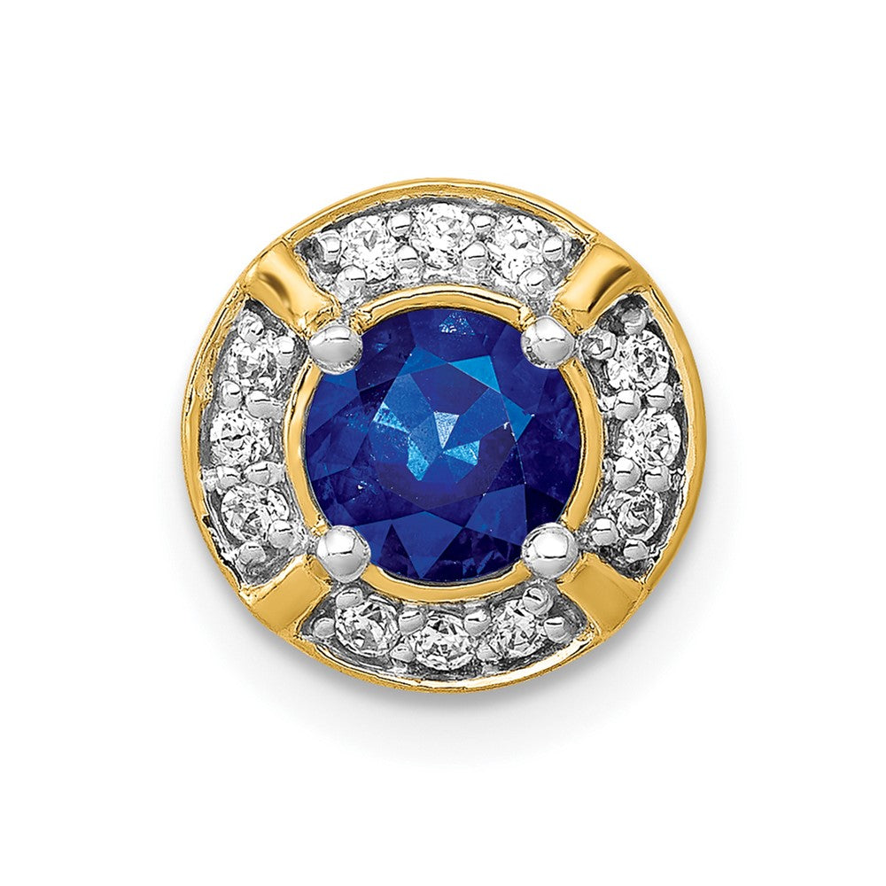 14k yellow gold 1 8ct real diamond and 50 sapphire fancy chain slide pm3922 sa 012 ya