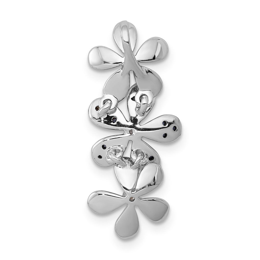 14k white gold real diamond and sapphire 3 flowers pendant pm4044 sa 009 wa
