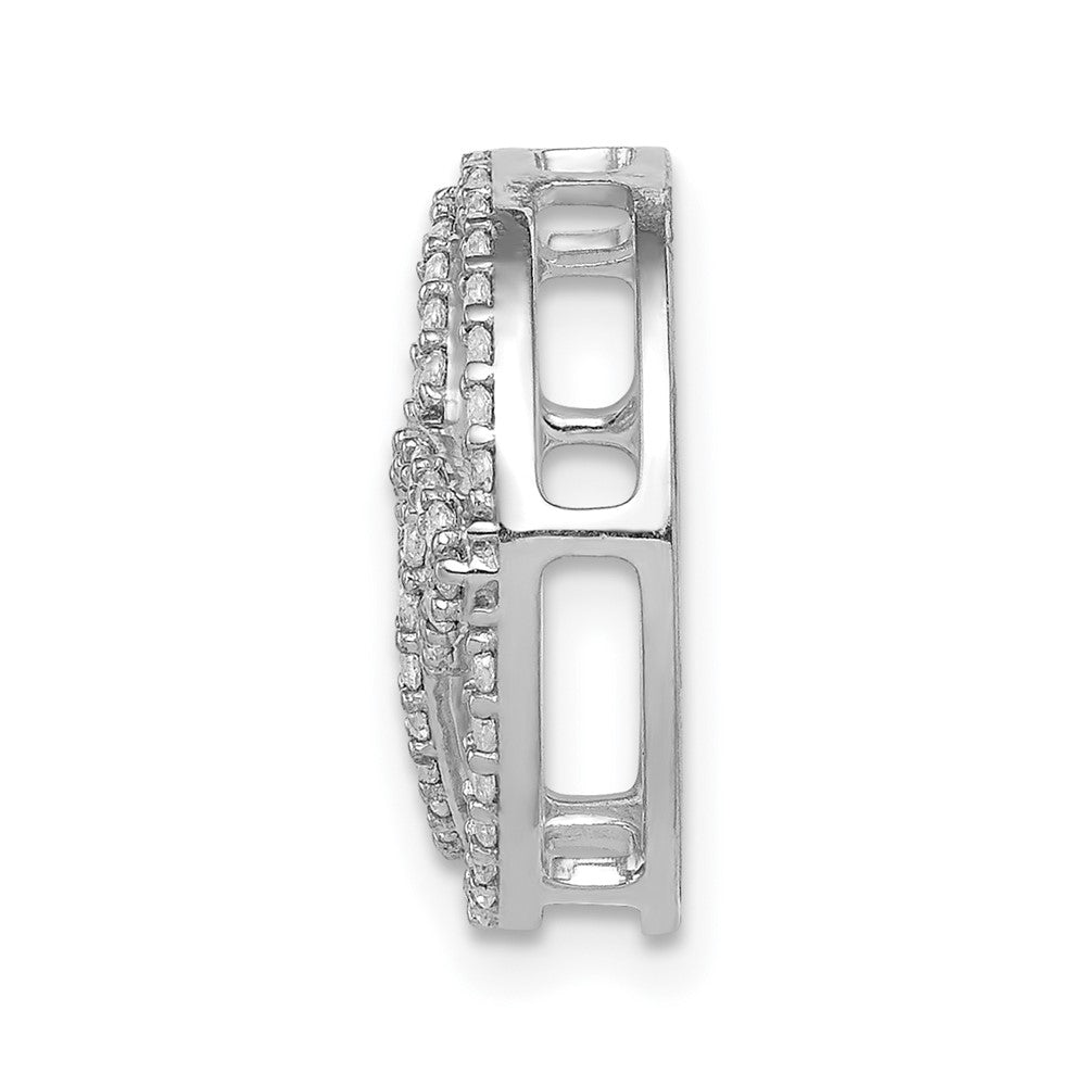 14k white gold real diamond celtic circle chain slide pm4057 033 wa