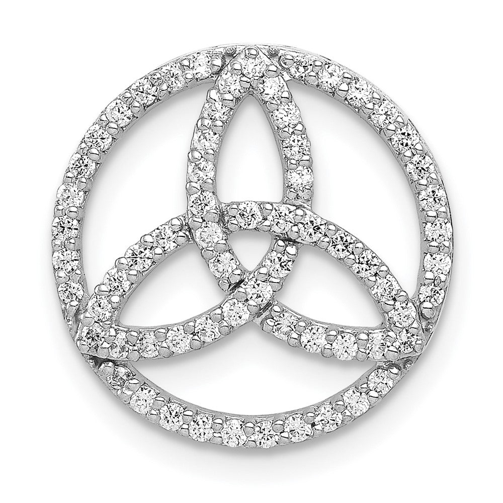 14k white gold real diamond celtic circle chain slide pm4057 033 wa