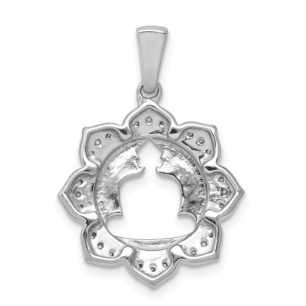 14k white gold real diamond buddha pendant pm4084 016 wa