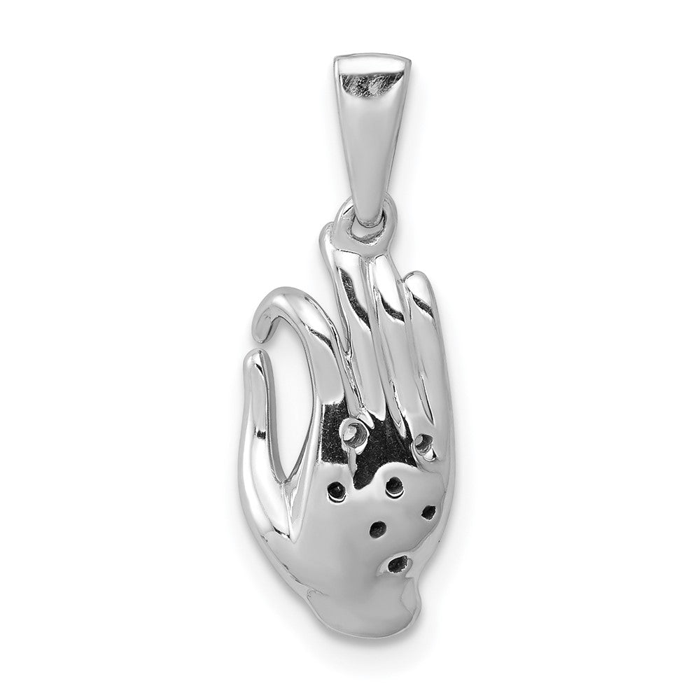 14k white gold real diamond jnana mudra pendant pm4085 007 wa