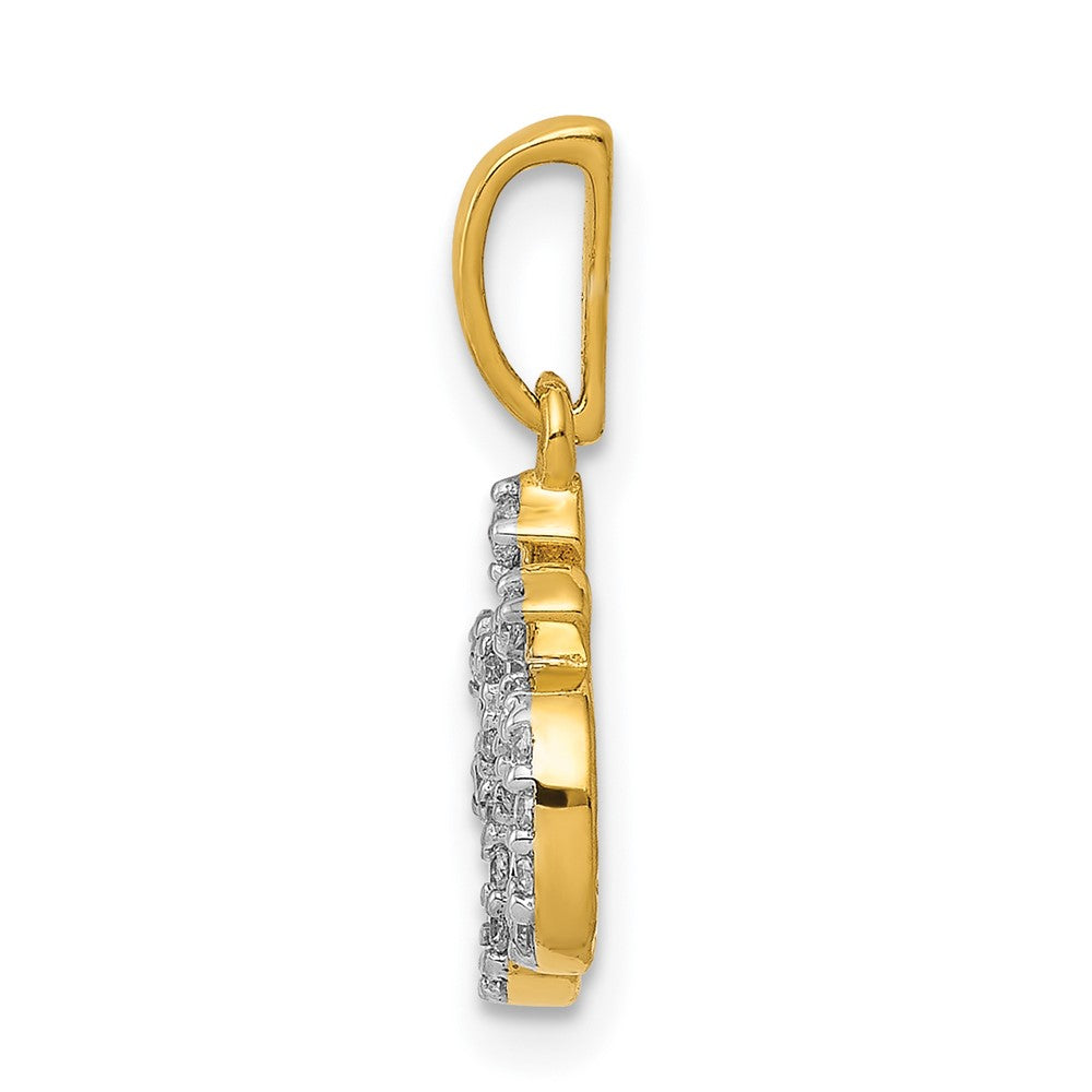 14k yellow gold 1 6ct real diamond om pendant pm4091 015 ya