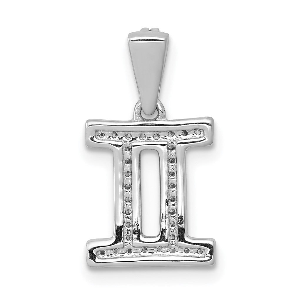 14k white gold real diamond gemini pendant pm4104 013 wa