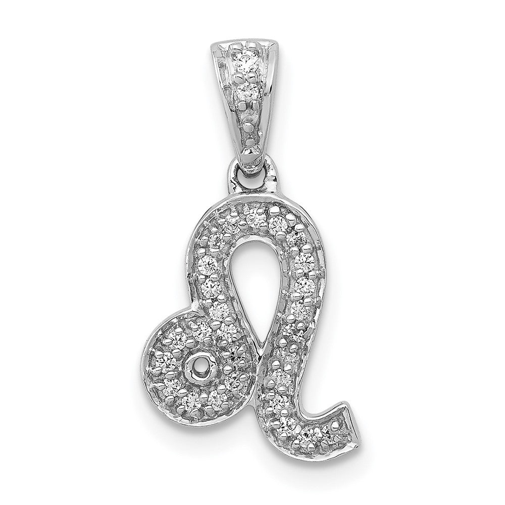 14k white gold real diamond leo pendant pm4106 012 wa