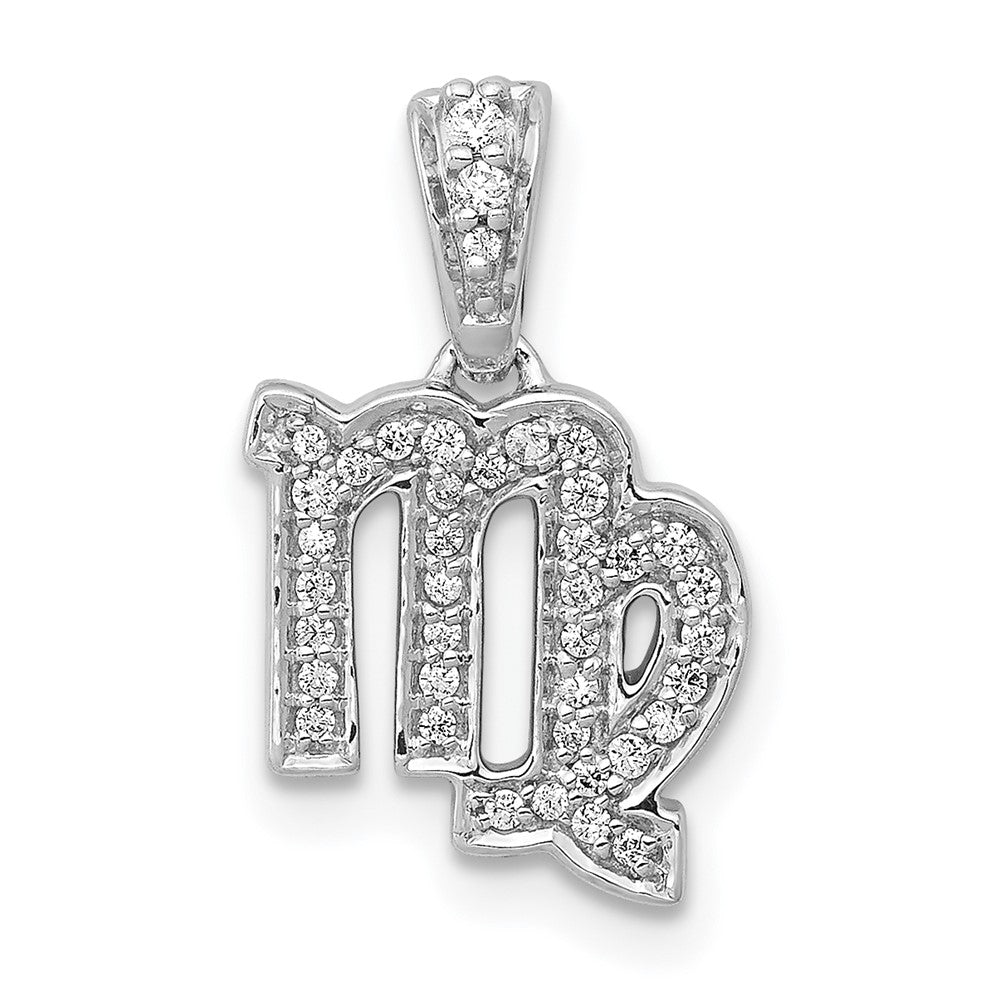14k white gold real diamond virgo pendant pm4107 013 wa