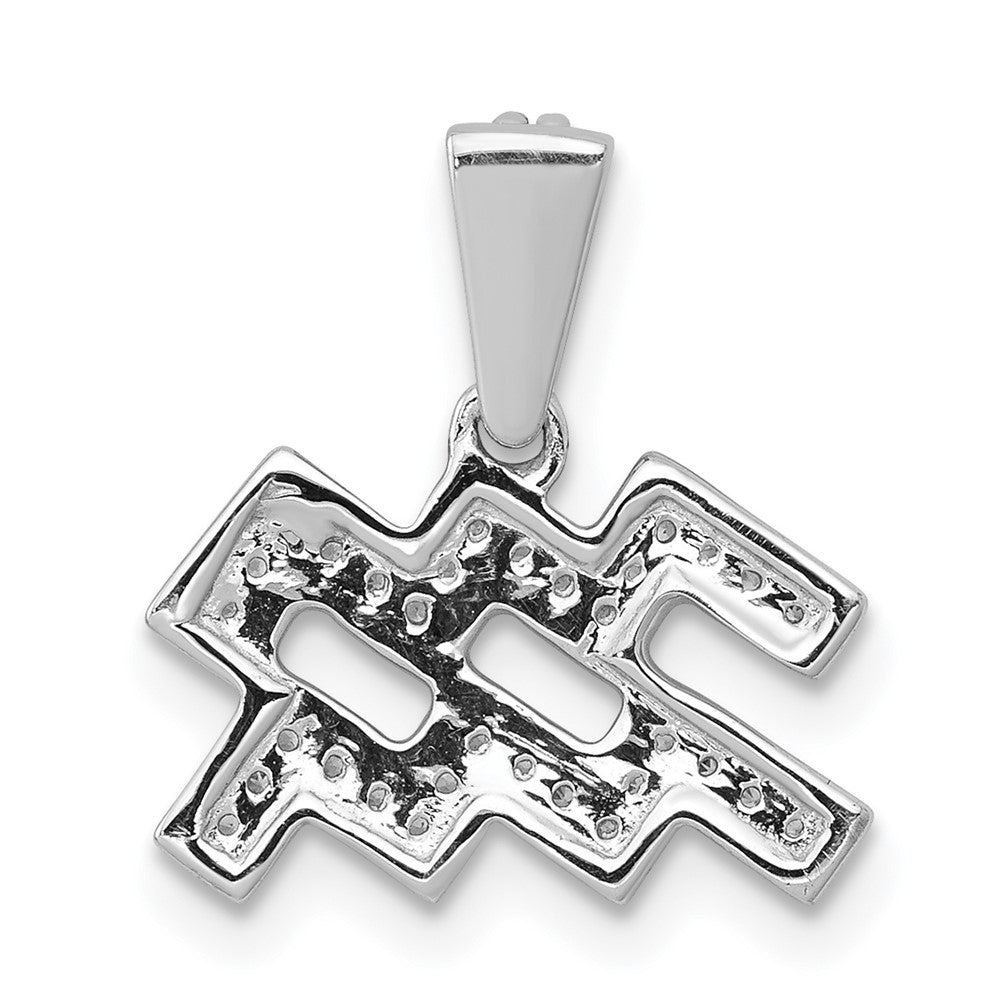 14k white gold real diamond aquarius pendant pm4112 011 wa