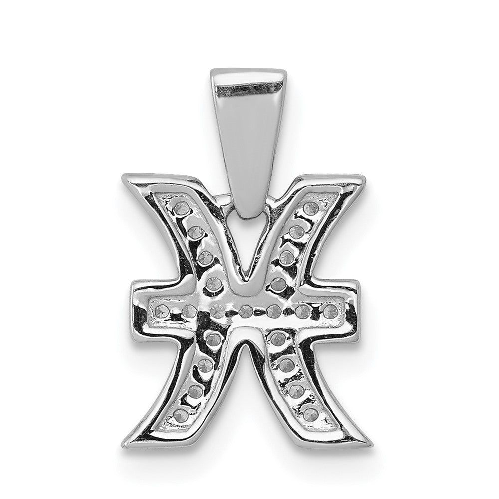 14k white gold real diamond pisces pendant pm4113 010 wa