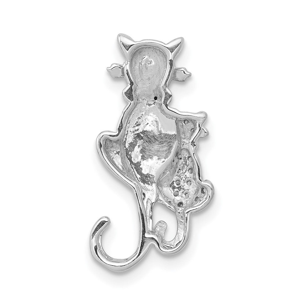 14k white gold white and black accent real diamond cats chain slide pm4114 008 wa